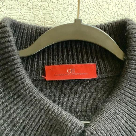 Carolina Herrera CH black cardigan sweater XS